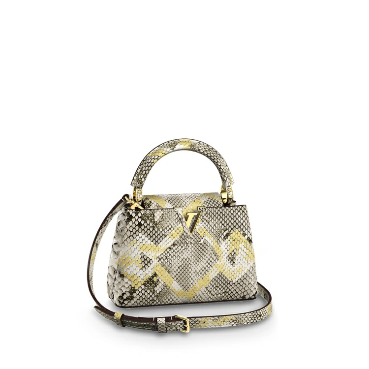 Capucines Mini Python i handväskor för kvinnor Exotiska läderväskor samlingar av Louis Vuitton